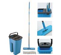 MSV MS4426 Touchless Mop-Sistema de autolimpieza para fregona (Incluye Cubo de 4 litros, Limpieza para Todo Tipo de Suelos, baldosas, parqué, linóleo, Laminado, mopa de Repuesto), Azul