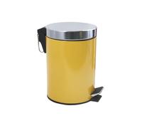 MSV MS4915 Basura para baño, Color Amarillo azafrán con Pedal - 3 litros - con Cubo Interior extraíble, Plástico