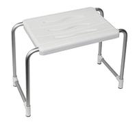 MSV MS496 - Taburete para baño, Aluminio y Polipropileno, Color Blanco