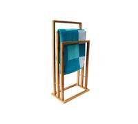 MSV Toallero de bambú MS545 con 3 barras 42 x 24 x 82 cm Beige