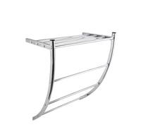 MSV TOALLERO Cromado DE Pared con Estante, Acero, Plateado, 23x38x49 cm