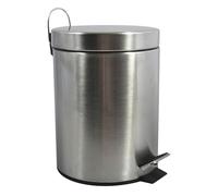 MSV 5 L Cubo DE Basura con Pedal INOX 5L, Acero Inoxidable, Gris Satinado, 27.7x20.5x20.5 cm
