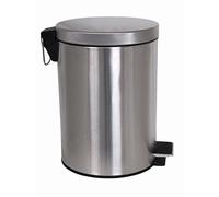 MSV 12 L Cubo DE Basura con Pedal INOX 12L, Acero Inoxidable, Gris Satinado, 0.1x39x0.1 cm