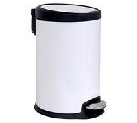 MSV MS618 - Cubo de Basura, 20 l, Cierre Lento, Acero Inoxidable, Color Blanco