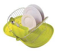 MSV MS644 - Escurre Platos Plegable con Bandeja De Plastico Verde Claro, Color Verde, 9 x 3 x 13 cm