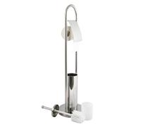 MSV Juego para WC MS723 de acero inoxidable cromado 80x22x22 cm