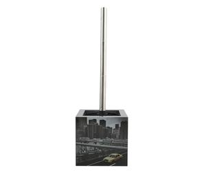 MSV New York - Escobilla de baño MDF, Acero Inoxidable, Multicolor