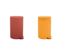 MSV Osaki Set de 2 Papeleras 3 L Terracota y Azafrán | tapa con cierre suave, cubo interior extraíble, terracota / azafrán