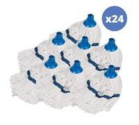 MSV Pack de 24 Flecos de Recambio para Fregona en Algodón 185gr Forrados Blanco