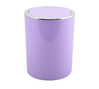 MSV - Papelera basculante Kamaka PP - Tapa basculante extraíble - Diseño moderno - Ideal para inodoros, baños y oficinas - Redonda - 6 L - Lavanda - Compacta y elegante