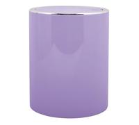 MSV, Papelera Inclinable de PP, Modelo Kamaka, Papelera con Tapa Abatible Extraíble, Diseño Moderno Ideal para Inodoros, Baño, Oficina, Redonda, 6L, Lavanda