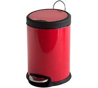 MSV Papelera con Pedal de Acero Inoxidable 3L Rojo