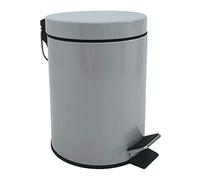 MSV France Cubo de basura con pedal (3 L) – Acero, gris claro