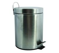 MSV - Papelera de baño - Acero inoxidable con cubo interior extraíble - Elegante papelera con pedal - Compacta y práctica - Gris - 20L