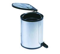 MSV Papelera INOX EMPOTRADA 12L, Acero Inoxidable, Gris, 36x28x27 cm
