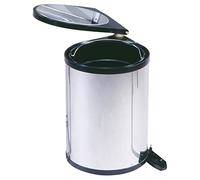MSV Papelera INOX EMPOTRADA 5L, Acero Inoxidable, Gris, 24.5x24x22 cm