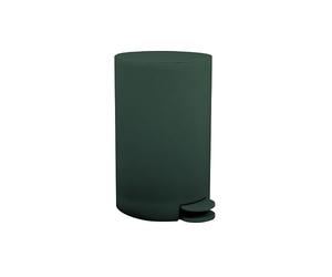 MSV - Papelera Osaki para cosméticos - 3 litros - Tapa - Con pedal para inodoros y baños - Compacta - Espacio reducido - Contenedor interior extraíble - Verde oscuro