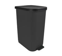 MSV - Papelera Ovalada 35L Harper en Polipropileno 100% Reciclado, Diseño Elegante y Práctico para su Cocina o Baño, para Uso Diario, Negro