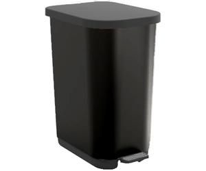 MSV - Papelera Ovalada 35L Harper en Polipropileno 100% Reciclado, Diseño Elegante y Práctico para su Cocina o Baño, para Uso Diario, Negro