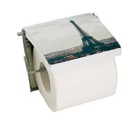 MSV Paris Portarollos MDF, Acero Inoxidable, 15x11.5x13 cm