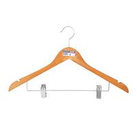 MSV Percha DE Madera con Pinzas, Beige, 44.5x26x1.2 cm