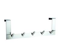 MSV Percha DE INOX 5 Ganchos, Acero Inoxidable, Cromado, 35.5x7x12 cm