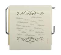 MSV Porta Rollo Papel PS Paris Crema, Cromado, 13 x 15 x 11,5