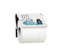 MSV - Portarrollos de Papel Higiénico de Pared - Acero Cromado y PS - Modelo Rio - Dimensiones 13 x 15 x 11,5 cm - Azul y Blanco - Diseño Moderno y Práctico para Baño