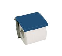 MSV - Portarrollos de Papel higiénico de Pared - MDF y Acero Inoxidable - Modelo Azul Oscuro - Dimensiones 13 x 15 x 11,5 cm - Color Azul Oscuro - Elegante y Resistente para el baño