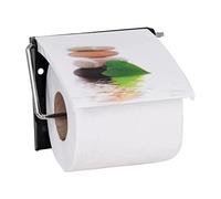 MSV - Portarrollos de Papel higiénico de Pared - PS y Acero Cromado - Modelo Lingga - Dimensiones 13 x 15 x 11,5 cm - Multicolor - Ideal para Guardar Accesorios de Ducha y baño