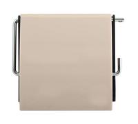 MSV - Portarrollos de Papel higiénico de Pared - PS y Acero Cromado - para Guardar Accesorios de Ducha y baño - Beige - Ideal para Productos de Cuidado Personal