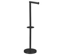 MSV - Portarrollos de Papel higiénico de pie - Acabado Negro Mate - 15 x 60 x 15 cm - Diseño Moderno - Fácil instalación - Elegante Accesorio de baño