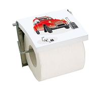 MSV Portarrollos de Pared 2Cv MDF e INOX Blanco