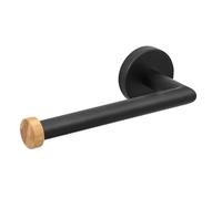 MSV Portarrollos de Pared IANA Acero y bambú Negro Mate