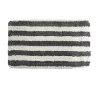 MSV "Quito Microfibra Alfombrilla de baño, Blanco/Gris, 50 x 80 cm