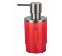 MSV Spirella 10.16423 - Dispensador de loción y de jabón, Acero Inoxidable, 14 x 6,5 cm, Color Rojo y nácar