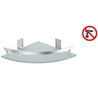 MSV Tabarca - Estante de rincón de Aluminio y Vidrio, 25 x 25 cm