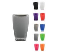 MSV Tahiti Vaso, Acrílico y Plástico, Gris y Negro, 7.5x7.5x11.5 cm