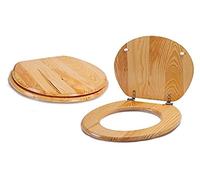 MSV Tapa de Inodoro de Pino, Madera, Marrón