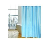 MSV, Tenda Doccia, Poliestere, Rivestimento Antibatterico, Anelli Inclusi, Lavabile a 30°, Impermeabile, Tessuto Lavabile in Lavatrice, Made in Europe, BLU, 240 x 200 cm