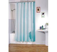 MSV, Tenda Doccia, Poliestere, Rivestimento Antibatterico, Anelli Inclusi, Lavabile a 30°, Tessuto Impermeabile Lavabile in Lavatrice, Made in Europe, BLU, 120 x 200 cm