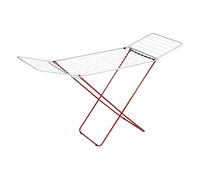 MSV - Tendedero con Alas 18M - Acero Blanco y Rojo - Capacidad de Secado Óptima - Dimensiones 180x50x108cm - Resistente y Plegable - para Uso Interior y Exterior - Práctico y Eficiente
