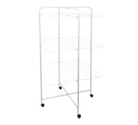 MSV - Tendedero de Ropa de 3 Niveles - Acero Blanco - Capacidad de Secado: 23 m - Dimensiones: 63 x 63 x 135 cm - Resistente y versátil - para Ropa y alfombras - Optimizado para Espacios reducidos