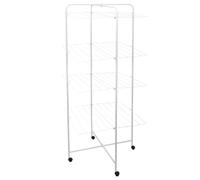 MSV - Tendedero de Ropa de 4 Niveles - Acero Blanco - Capacidad de Secado: 30 m - Dimensiones: 62 x 62 x 168 cm - Resistente y versátil - para Ropa y alfombras - Optimizado para Espacios reducidos