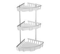 MSV Teresina Estante de Rincon, 3 Niveles, Aluminio, Cromado, 36x59x12 cm