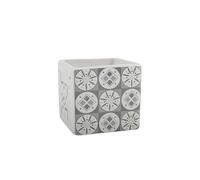 MSV Vaso de cerámica Evora Gris y Blanco