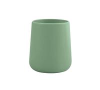MSV - Vaso de cerámica Maonie 300 ml - 8,5 x 8,5 x 10 cm - Accesorio práctico y Elegante para tu baño - Fácil de Limpiar y Especialmente Resistente a la Humedad - Verde albahaca Mate