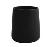 MSV - Vaso de cerámica MAONIE - Acabado Negro Mate - Diseño Elegante para el baño - Ø 8 x 11 cm - Ideal para cepillos de Dientes y Accesorios - Duradero y fácil de Limpiar