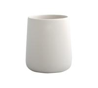 MSV - Vaso de Cerámica - Masonite Blanco Mate - 300 ML - Práctico y Elegante para el Baño - Fácil de Limpiar - Resistente a la Humedad - 8.5 x 8.5 x 10 cm