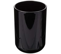 MSV - Vaso INAGUA - Diseño Elegante para baño - Ø7,1 x 10,5 cm - Negro - Ideal para artículos de Aseo - Plástico Duradero - Acabado Liso